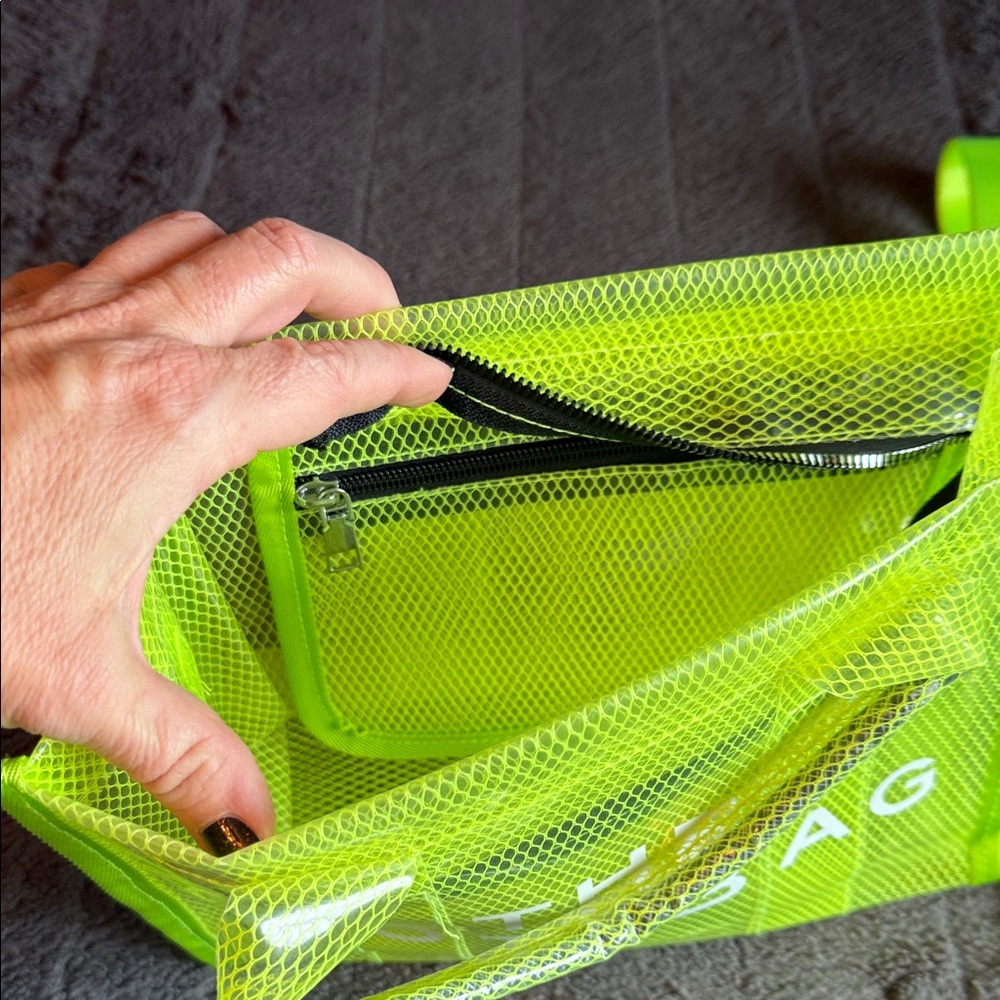 Neon Yellow Mesh Tote Bag - Picture 3 of 3